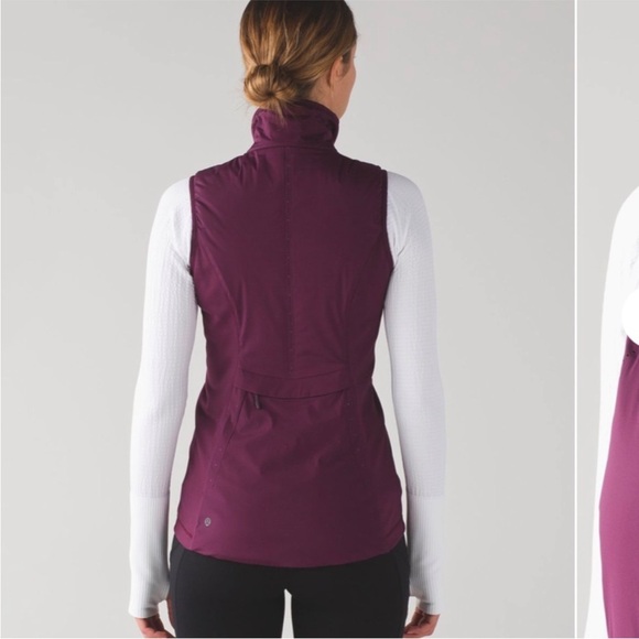 Lululemon Run For Cold vest in a plum burgundy - Picture 2 of 11